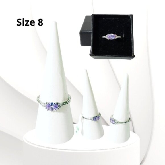 BP STERLING CLUB LAVENDER CUBIC ZIRCONIA RING (Size 8) - Picture 1 of 7